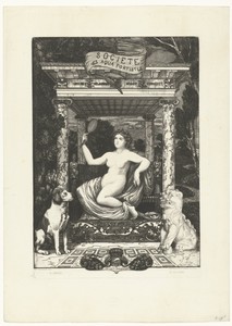Frontispice voor een album van de Société des Aquafortistes met allegorie op de schoonheid en natuur en kunst