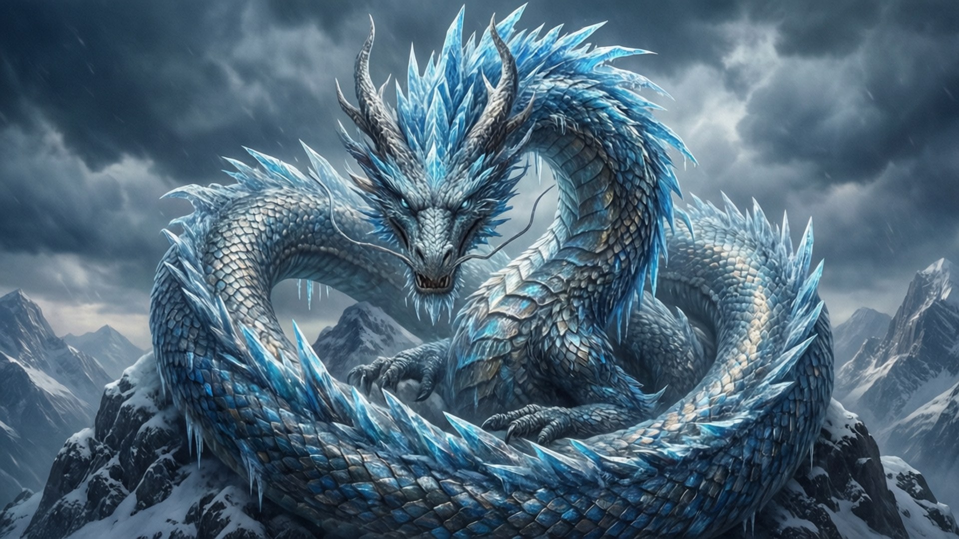 Frost Dragon Peak by Wallpapers.art Studio