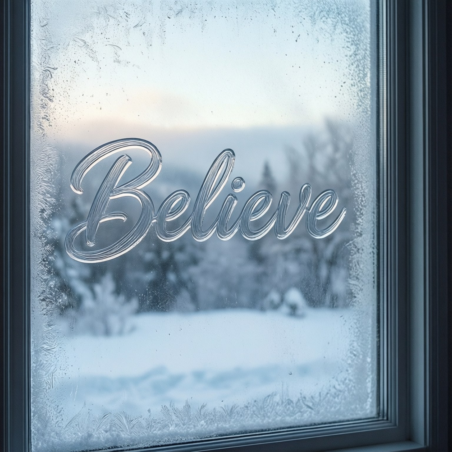 Frosted Glass Believe by Wallpapers.art Studio