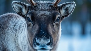 Frosty Reindeer Portrait