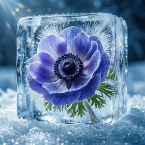 Frozen Anemone in Ice