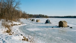 Frozen Lake Ice Fishing