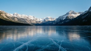 Frozen Lake Mountain Mirror