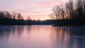 Frozen Lake Sunset