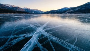Frozen Lake Sunset
