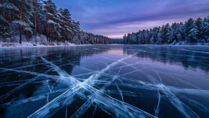 Frozen Lake Twilight