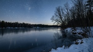 Frozen Lake Under Stars