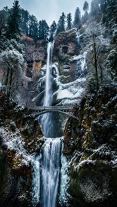 Frozen Multnomah Falls