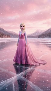 Frozen Pink Lake