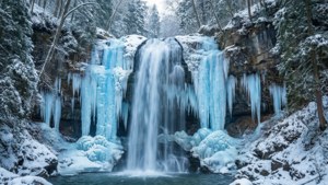 Frozen Waterfall Cascade