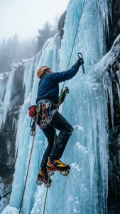Frozen Waterfall Ice Climb