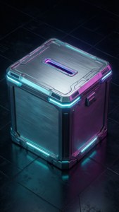 Futuristic Neon Ballot Box