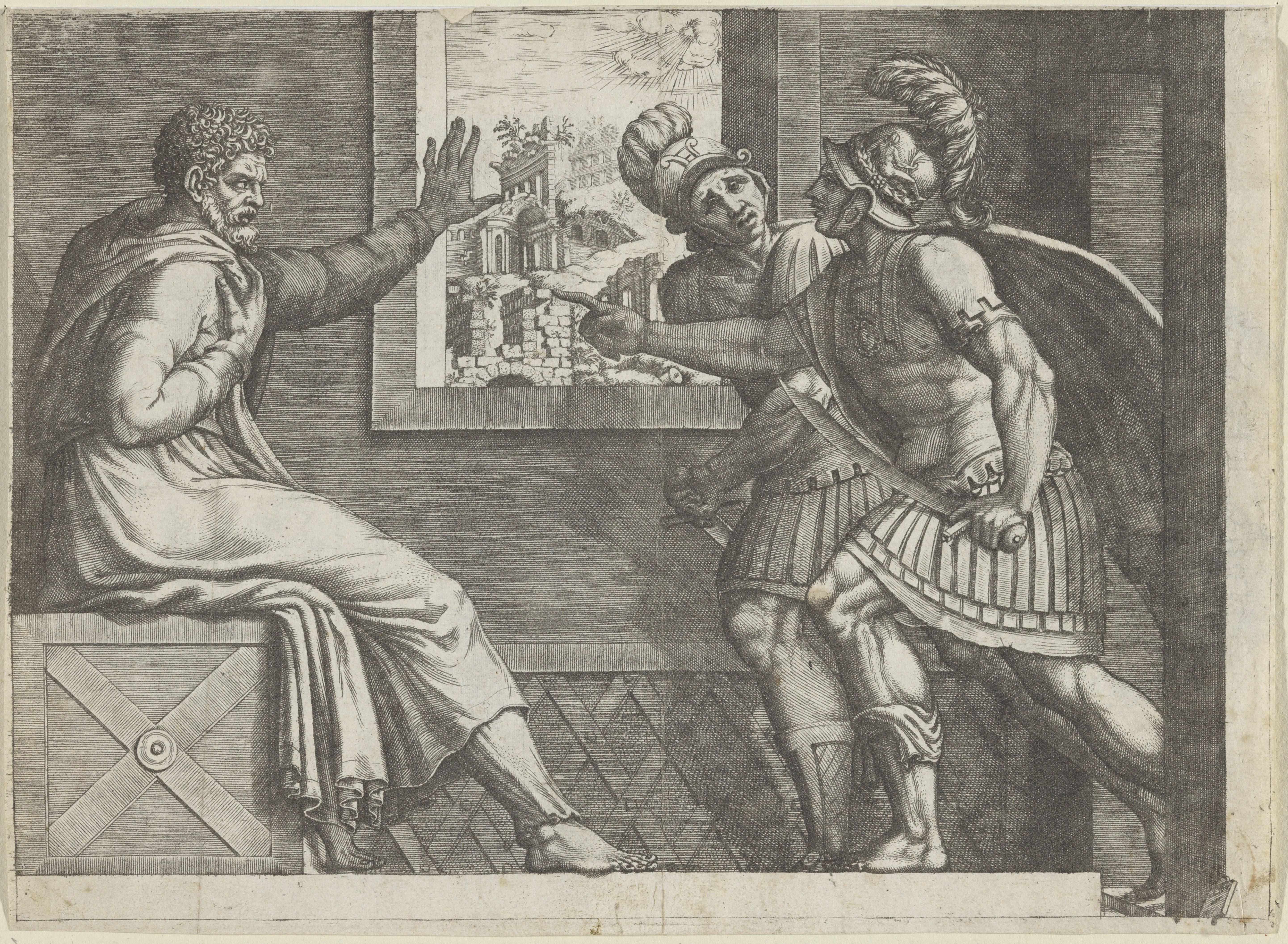 Gaius Marius in de gevangenis by Giorgio Ghisi
