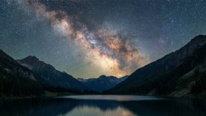Galactic Night Over Lake