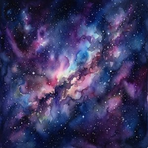 Galactic Watercolour Swirl
