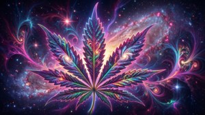 Galaxy Cannabis Leaf
