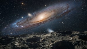 Galaxy Over Asteroid