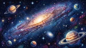 Galaxy Watercolor Space