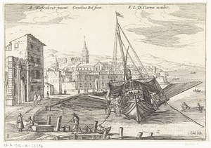 Galei in een Italiaanse haven