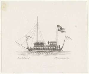 Galei met Nederlandse vlag