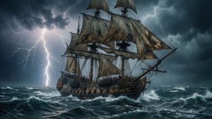 Galleon in the Storm
