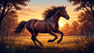 Galloping Horse Sunset