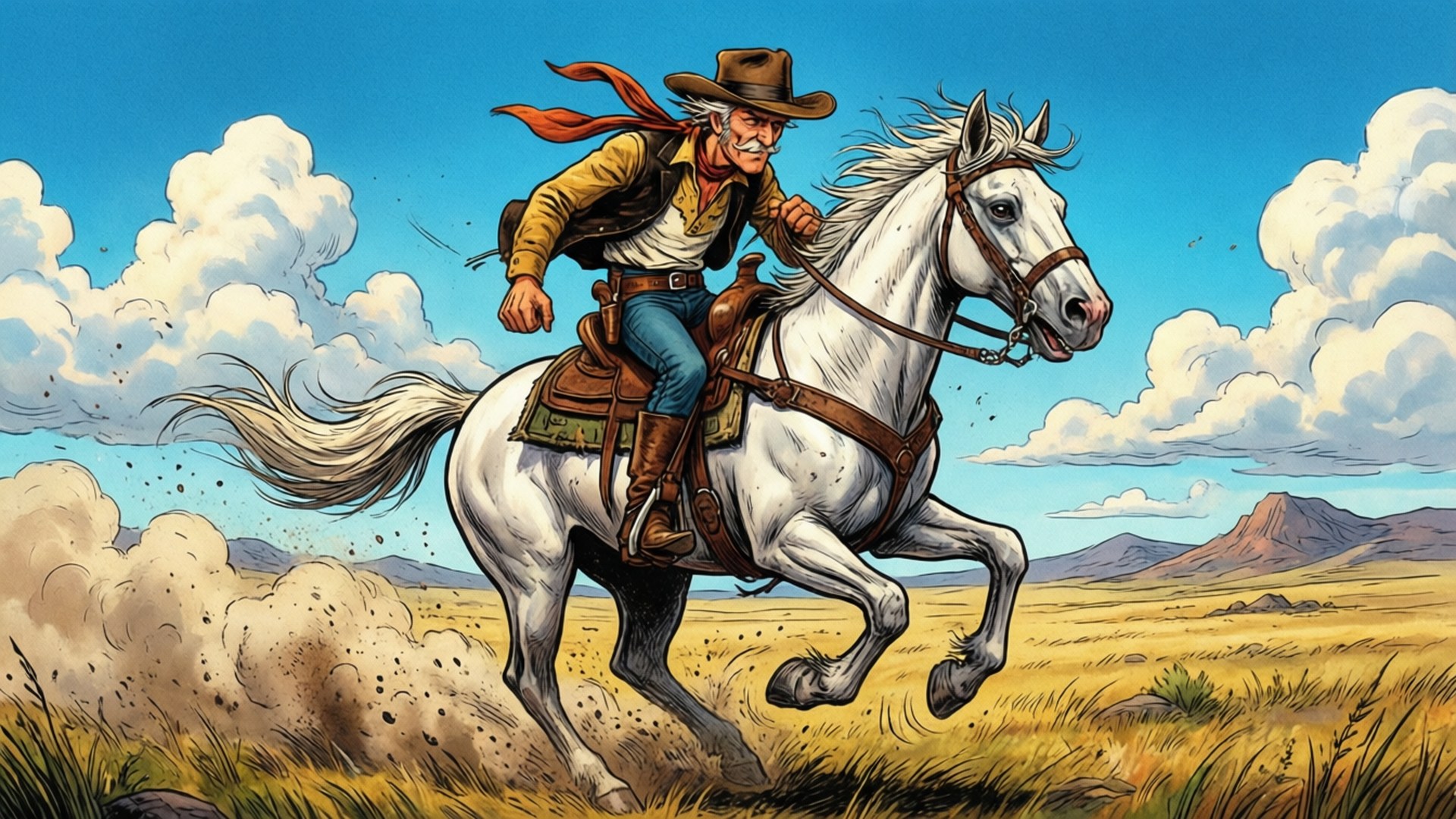 Galloping Through the Plains by Wallpapers.art Studio
