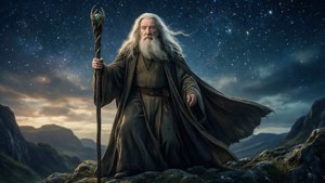 Gandalf Under Starry Sky