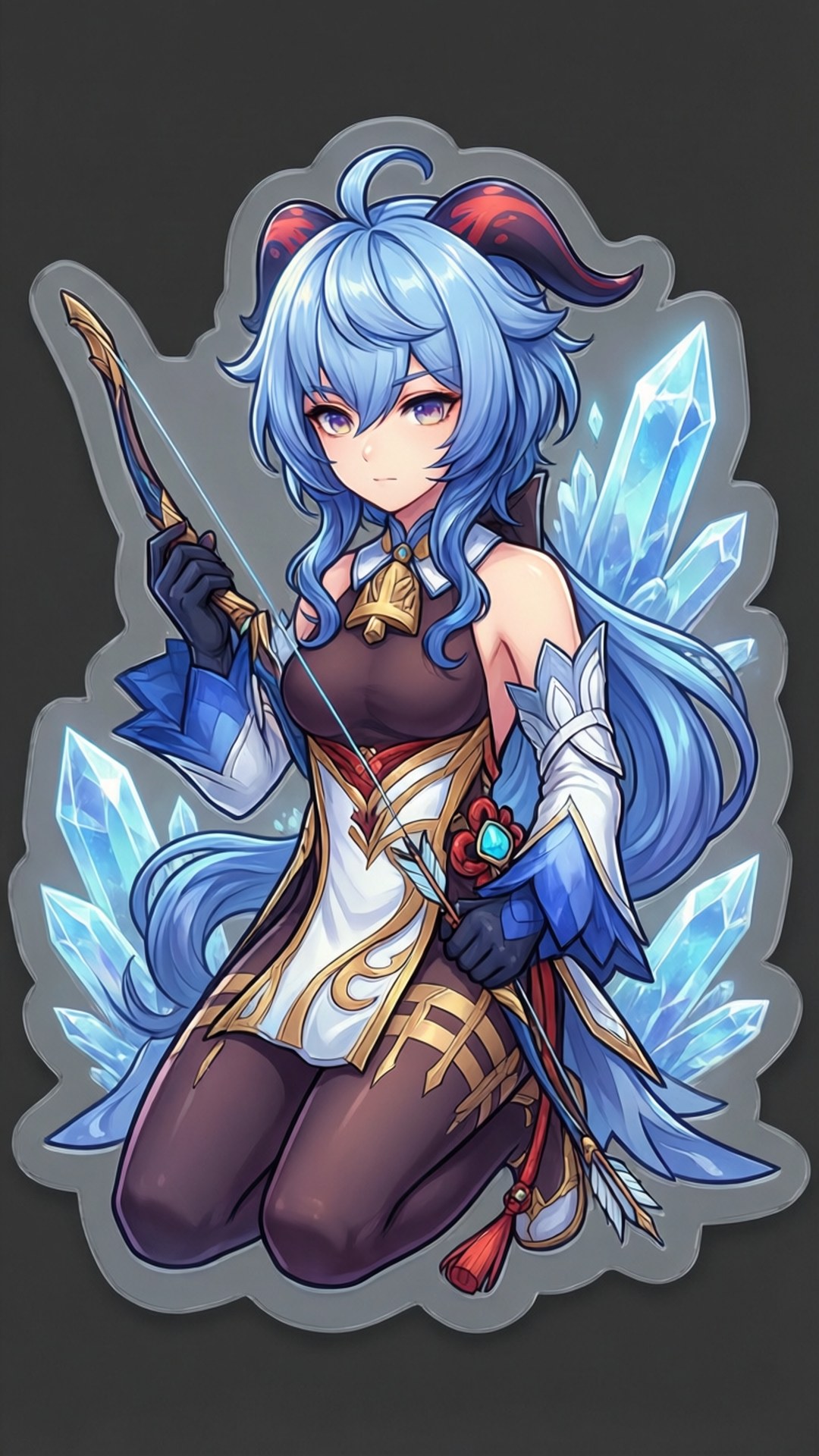 Ganyu Serenity Sticker by Wallpapers.art Studio