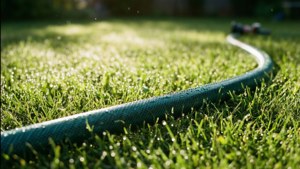 Garden Hose on Lawn