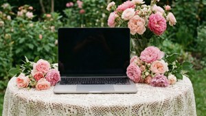 Garden Laptop Romance