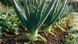 Garden Leeks Morning