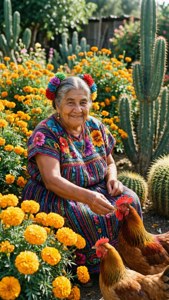 Garden with Marigolds