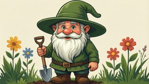 Gardening Gnome with Shovel