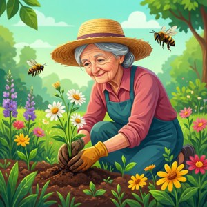 Gardening Grandma Flat