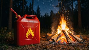 Gas Can by Campfire