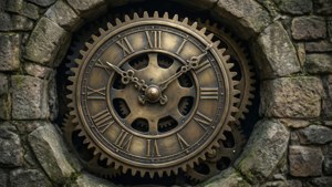 Gear Clock on Stone