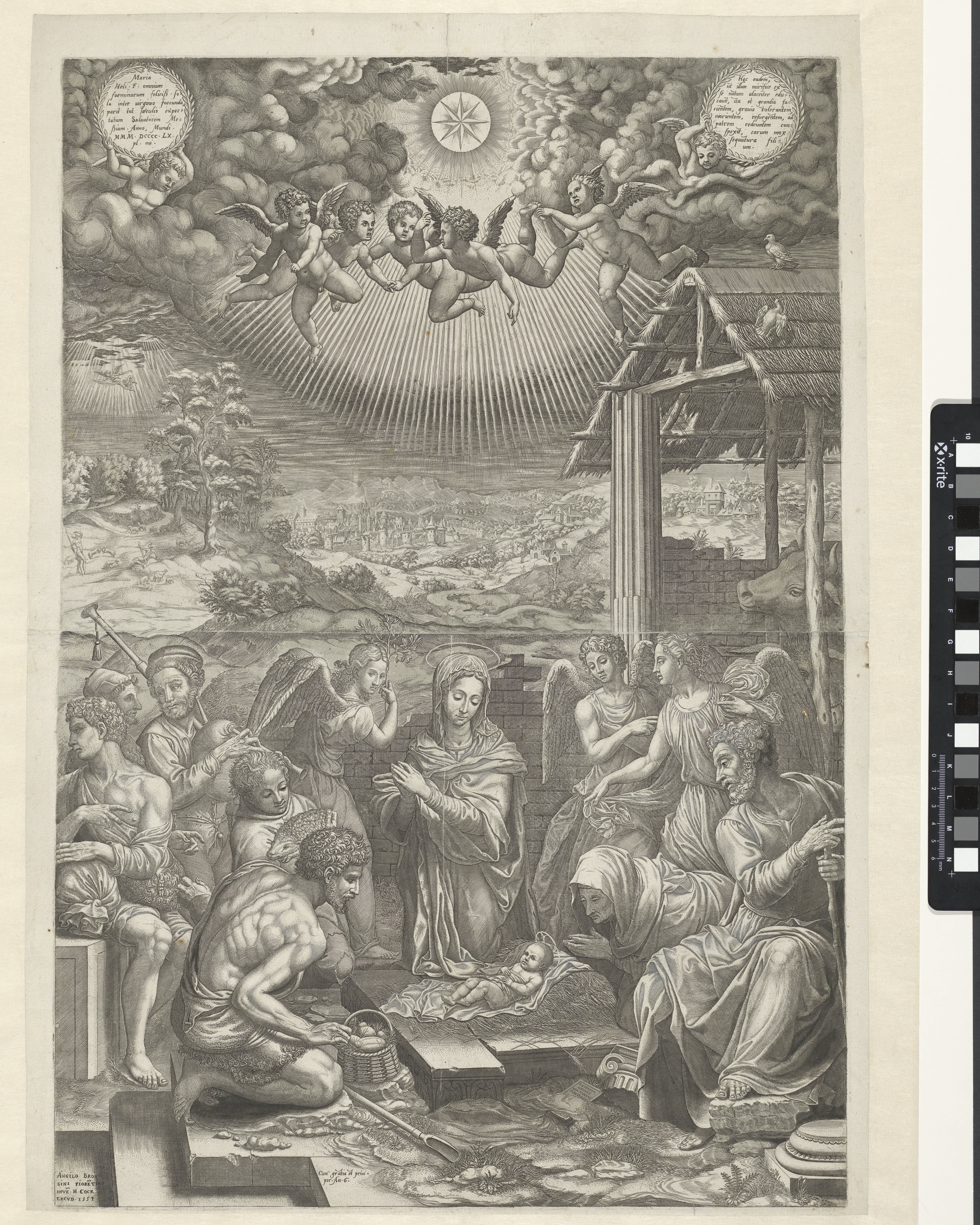 Geboorte van Christus by Giorgio Ghisi