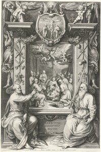 Geboorte van Christus, met Petrus en Paulus