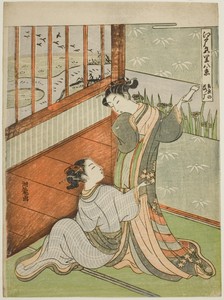 Geese Descending at Yoshiwara (Yoshiwara no rakugan), from the series "Eight Views of the Edo Pleasure Quarters (Edo irozato hakkei)"