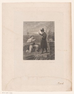 Geknielde Engelse gevangene voor Napoleon I Bonaparte