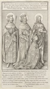 Geknielde koning Richard II vergezeld door Johannes de Doper, koning Edmund en koning Eduard de Belijder