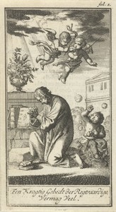 Geknielde man in gebed