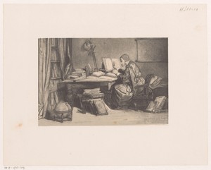 Geleerde in zijn werkkamer