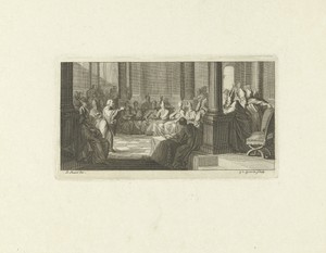 Geleerde verdedigt zich in een vergadering van bisschoppen