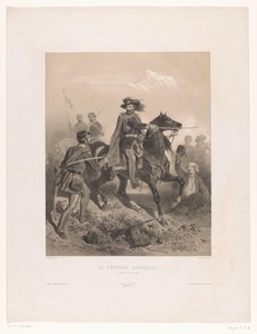 Generaal Giuseppe Garibaldi als aanvoerder in de Slag bij Varese