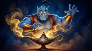 Genie Emerges from Lamp