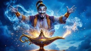 Genie Emerges from Lamp