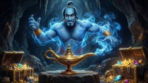 Genie Emerging from Lamp