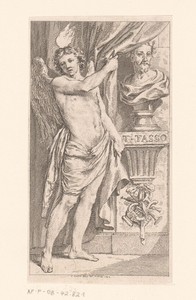 Genie met borstbeeld van Torquato Tasso